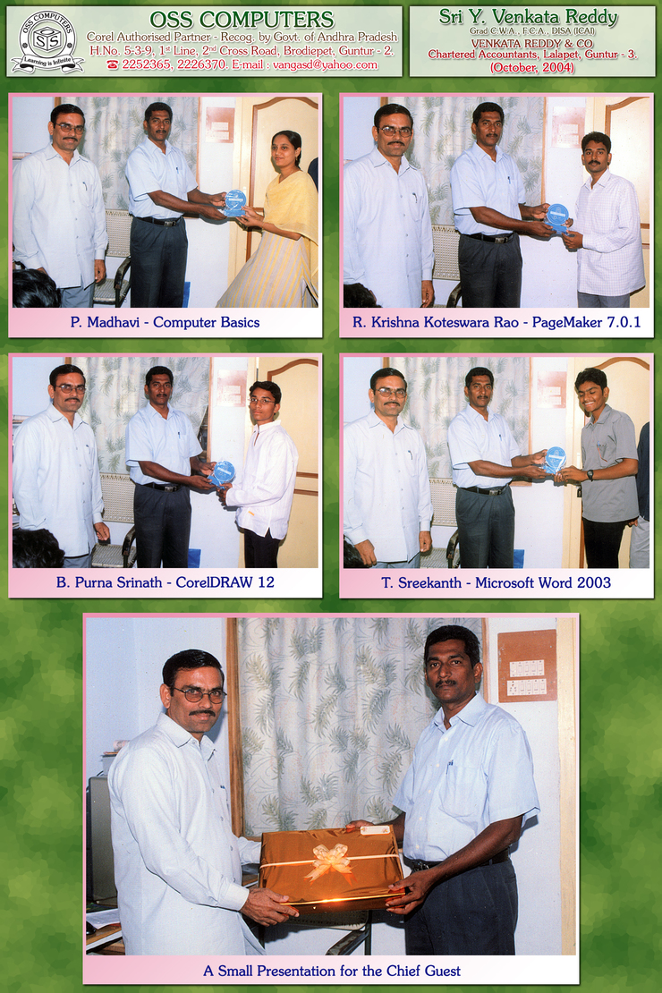 October, 2004 - Sri Y. Venkata Reddy